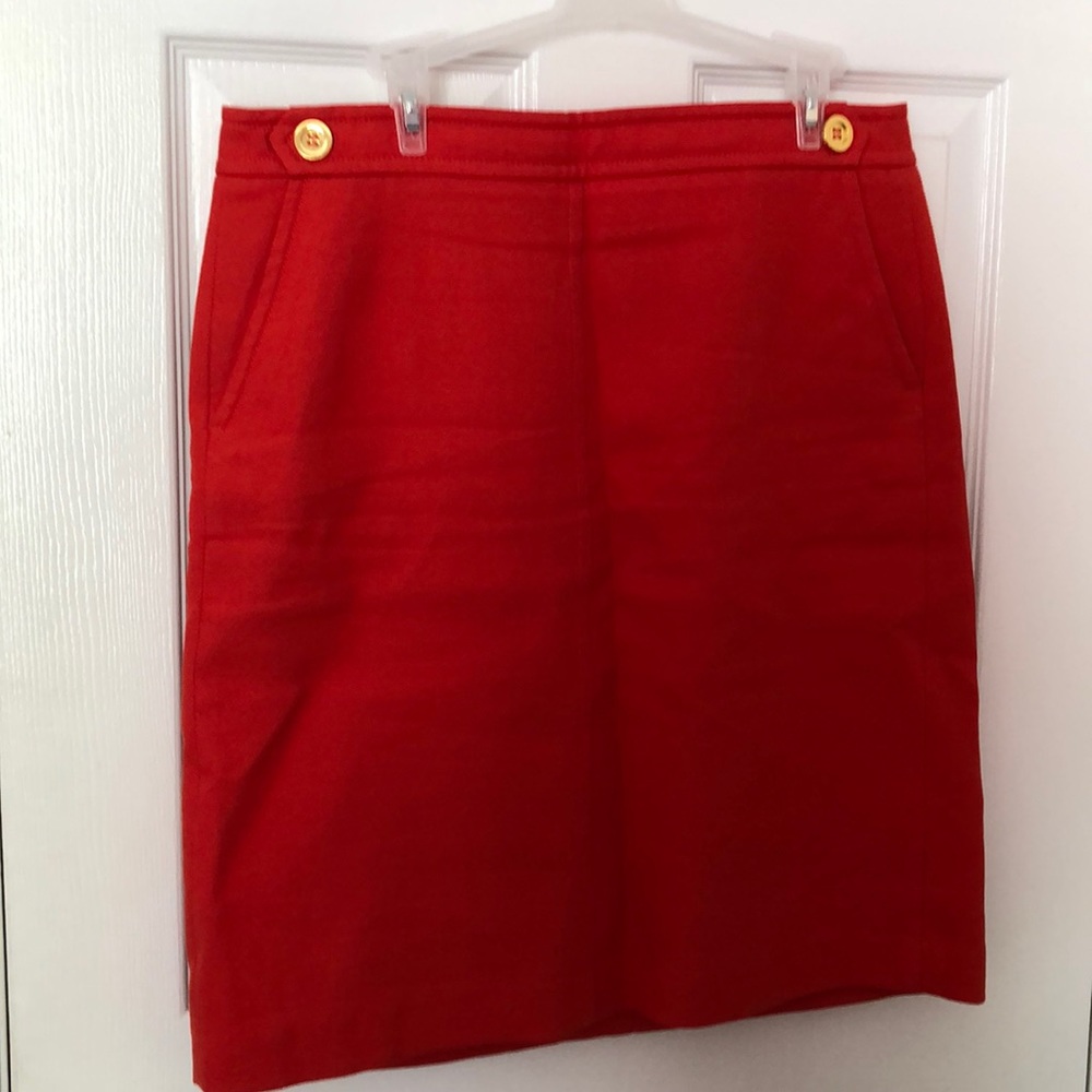 orange pencil skirt